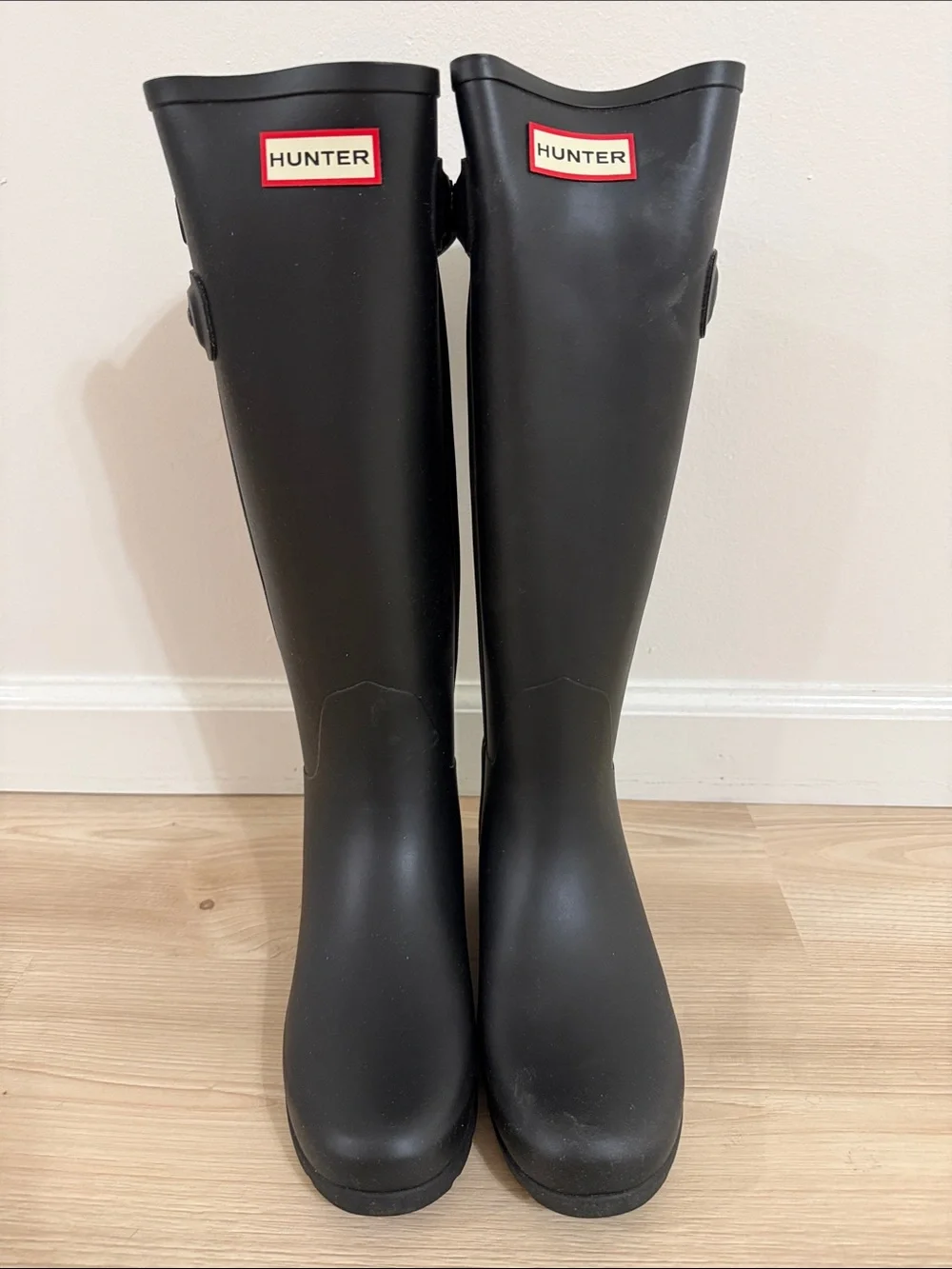 (95%New) Hunter Black Tall Women's Rain Boots